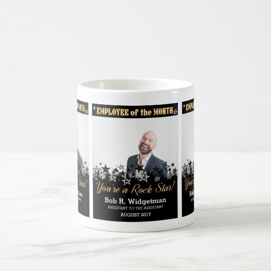 月賞のロックスターのカスタムな写真の従業員 コーヒーマグカップ (中央)