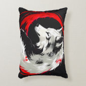 月赤オオカミ アクセントクッション (正面(垂直))