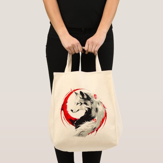 月赤オオカミ トートバッグ (正面(商品))