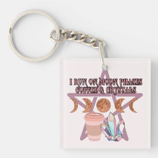 月走相、コーヒー、クリスタルについて キーホルダー (正面)