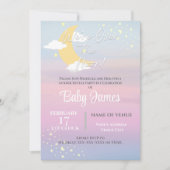 月越しに登場するジェンダーがピンクのブルーパープル 招待状 (正面)