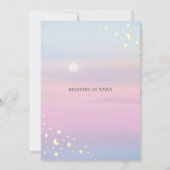 月越しに登場するジェンダーがピンクのブルーパープル 招待状 (裏面)