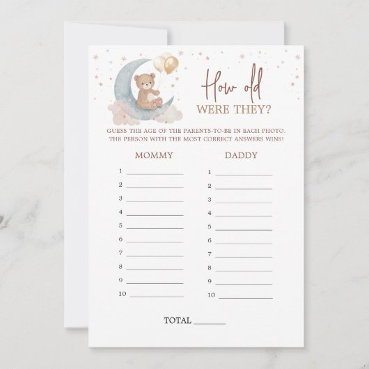 月越しゲームカードは何歳だった 招待状 (正面)