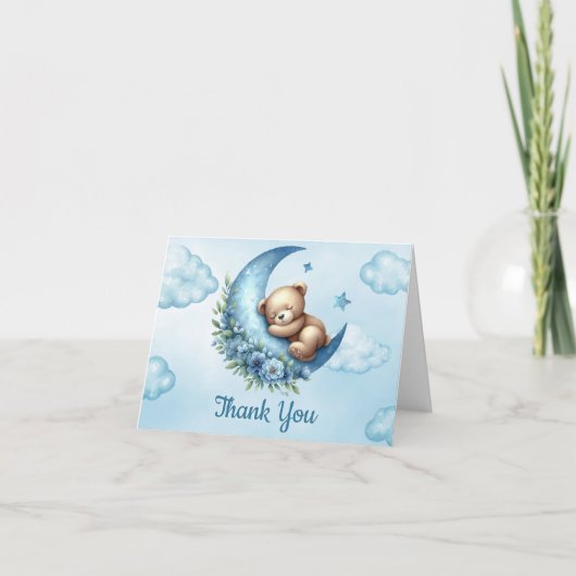 月越しテディベアサンキューカード サンキューカード (正面)