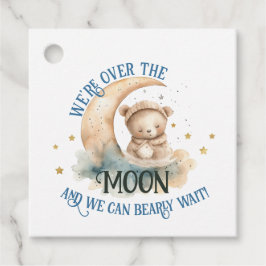 月越しテディベア男の赤ちゃんシャワー フェイバータグ