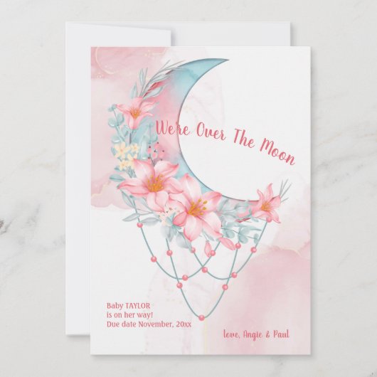 月越しフローラ妊娠の発表 招待状 (正面)