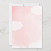 月越し金ゴールド星ピンクの赤ちゃんシャワー 招待状 (裏面)