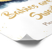 月越し金ゴールド星青いベビーは甘い ポスター (角)