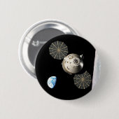 月軌道のNASAオリオン 缶バッジ (正面&裏面)