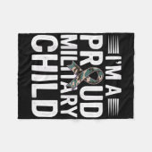 月軍隊子供衣装Im誇りを持った軍隊チー フリースブランケット (正面(横))