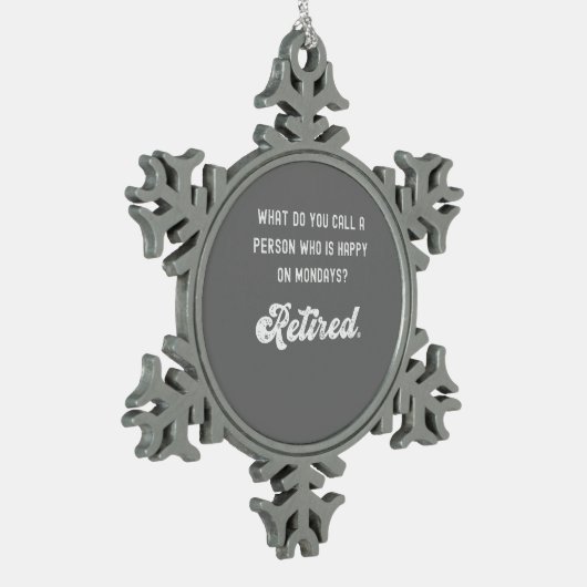 月退職した日に幸せである人 スノーフレークピューターオーナメント (左)