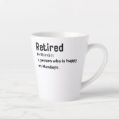 月退職した曜日に幸せな人おもしろい カフェラテマグ (右)