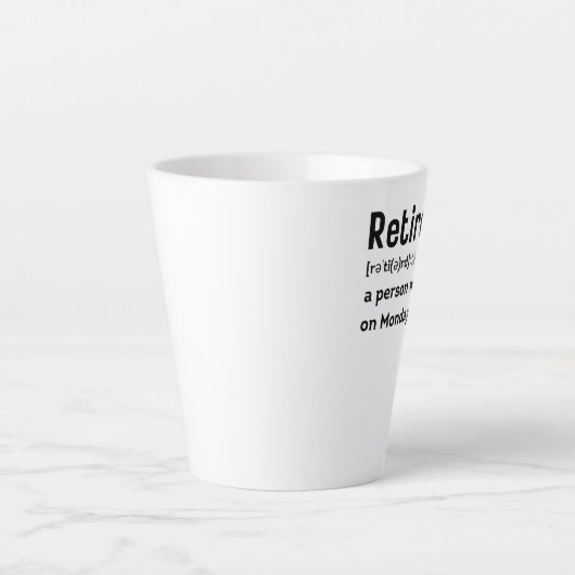 月退職した曜日に幸せな人おもしろい カフェラテマグ (正面)