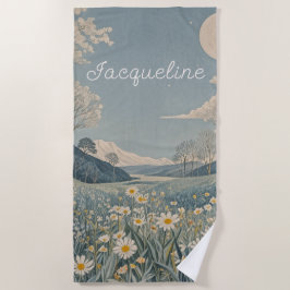 月野パーソナライズされた ビーチタオル