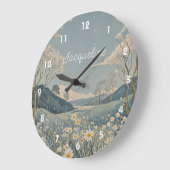 月野パーソナライズされた ラージ壁時計 (傾斜)