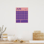 月間無日付・ボールド・カラフル壁掛けカレンダー ポスター (キッチン)