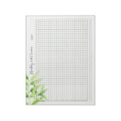 月間習慣トラッカー水彩緑葉色 ノートパッド (回転)