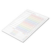 月間習慣トラッカー – レインボーミニマリストプランナー ノートパッド (アングル)