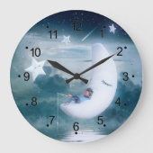 月雲の小さな男の子  ラージ壁時計 (正面)