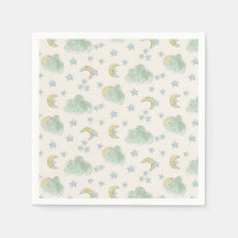 月雲星手引き水彩赤ちゃんシャワー