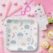 月雲赤ちゃんシャワー ペーパープレート (パーティー)