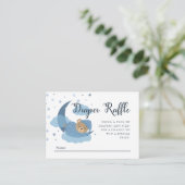 月面おむつラッフルの上に眠るクマ エンクロージャーカード (スタンド正面)