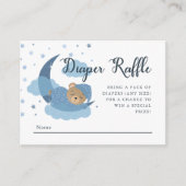 月面おむつラッフルの上に眠るクマ エンクロージャーカード (正面)