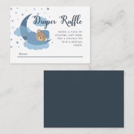 月面おむつラッフルの上に眠るクマ エンクロージャーカード