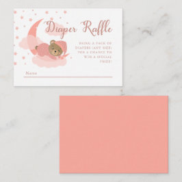 月面おむつラッフルの上に眠るクマ エンクロージャーカード