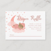 月面おむつラッフルの上に眠るクマ エンクロージャーカード (正面)