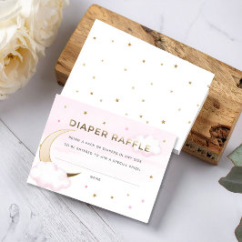 月面おむつラッフルインサートカード上のピンク エンクロージャーカード