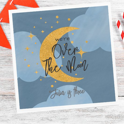 月面きらめく月子供の誕生日 スタンダードランチョンナプキン