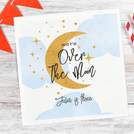 月面きらめく月子供の誕生日 スタンダードランチョンナプキン