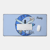 月面とトンボの付いたデスクマット デスクマット (キーボード&マウス)