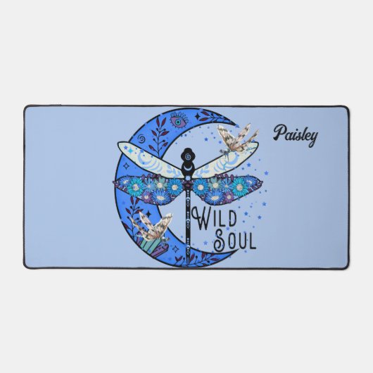 月面とトンボの付いたデスクマット デスクマット (正面)