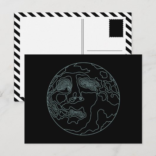 月面にいる人 ポストカード (正面/裏面)