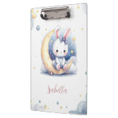 月面に座るかわいいウサギ クリップボード (左)