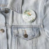 月面に男女兼用緑と金ゴールド 缶バッジ (インサイチュ)