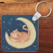 月面のかわいい猫 キーホルダー (裏面)