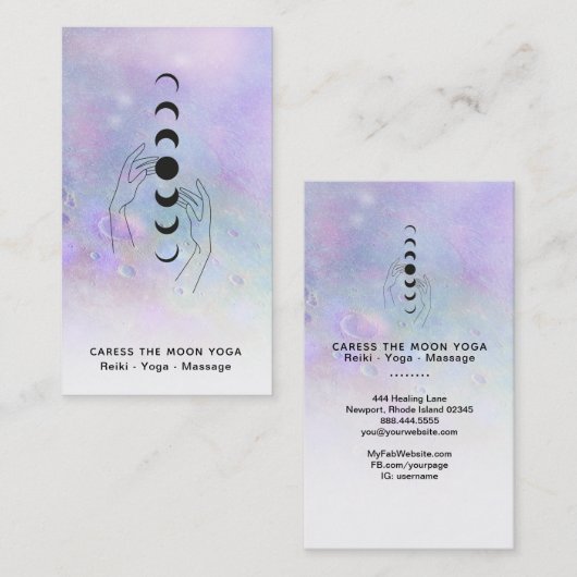 *～*月面のクレーター+癒しの手 名刺 (正面/裏面)