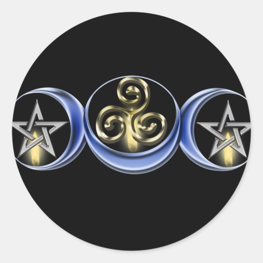 月面のトリプルスパイラルステッカー ラウンドシール (正面)