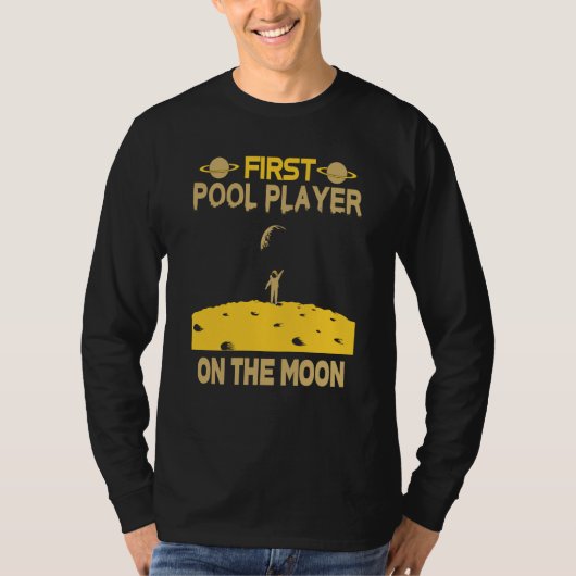 月面のビリヤードプレーヤー Tシャツ (正面)
