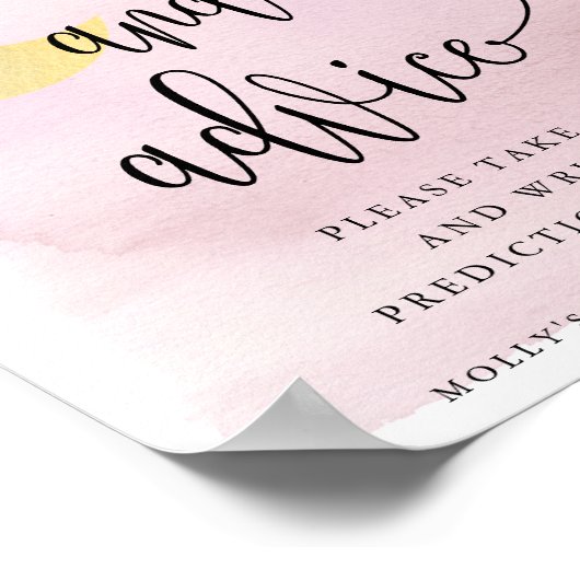 月面のピンク色の予測とアドバイス表示 ポスター (角)