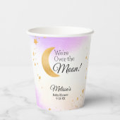 月面のベビーシャワーパーティーの上に夢のようなピンクブルー 紙コップ (裏面)