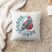 月面の水色クリスマスブルーバード クッション (ブランケット)