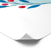 月面の水色クリスマスブルーバード ポスター (角)