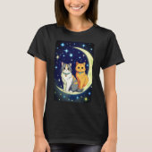 月面の猫 Tシャツ (正面)