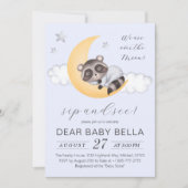 月面の男の子の赤ちゃんシャワーを浴びて見る夢 招待状 (正面)