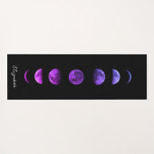 月面の紫色の月相の天パーソナライズされた色 ヨガマット (裏面(横))