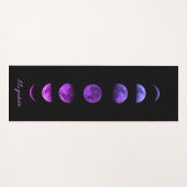 月面の紫色の月相の天パーソナライズされた色 ヨガマット (正面(横))